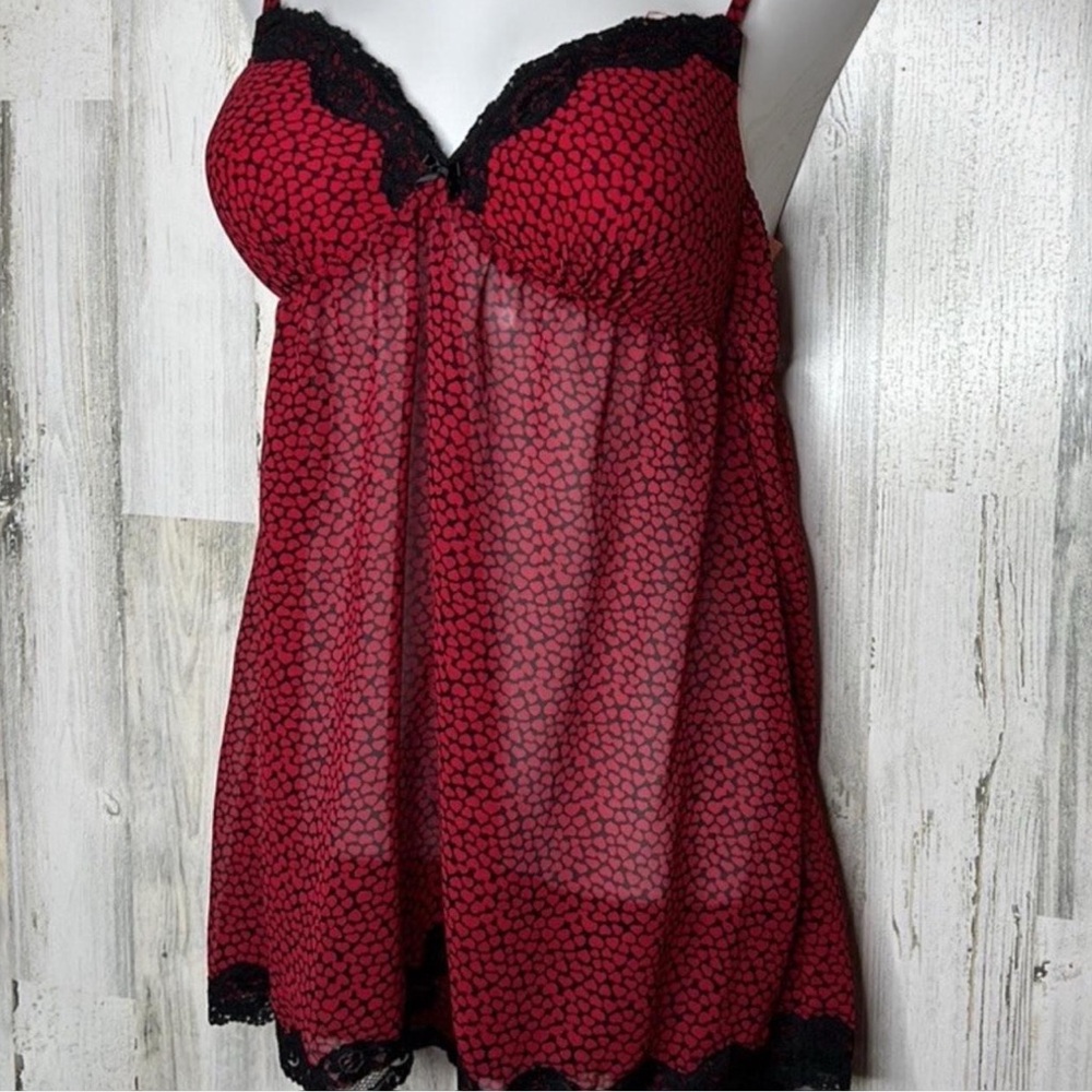 Simon Chang Red and Black Textured Dress